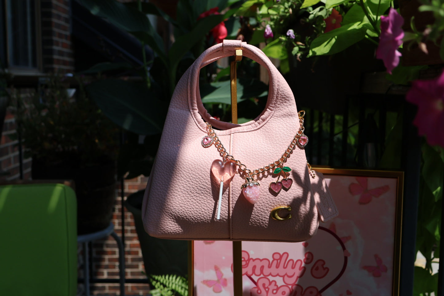 Blush Pink Bag with Lollipop Charm🍭