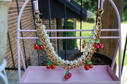 Customized Pearl & Cherry Chain Charm