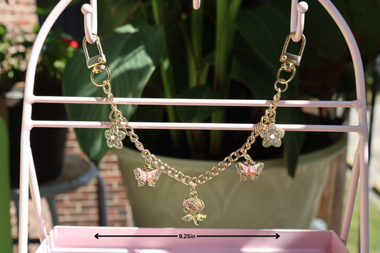 Customized Pink Butterfly/Flower Charm