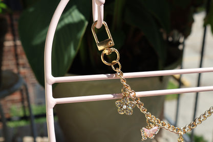 Customized Pink Butterfly/Flower Charm