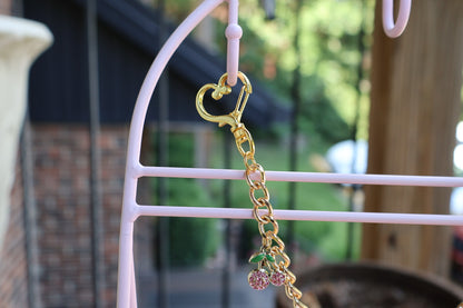 Customized Rhinestones Heart & Cherry Charm