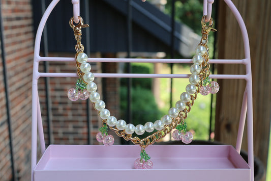 Customized Pearl & Cherry Chain Charm
