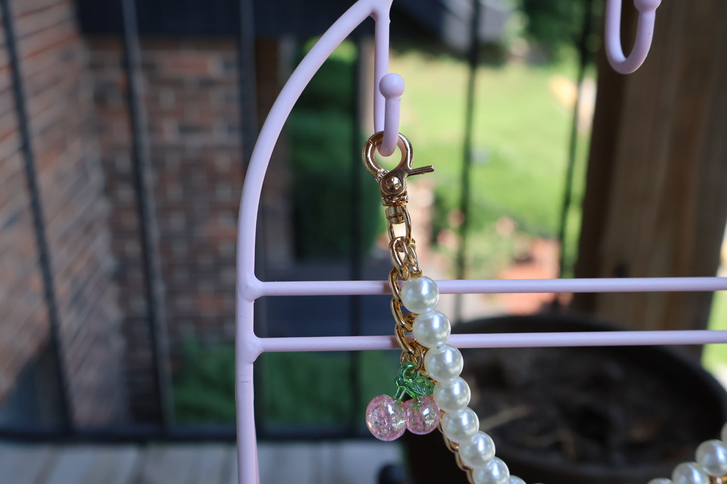 Customized Pearl & Cherry Chain Charm